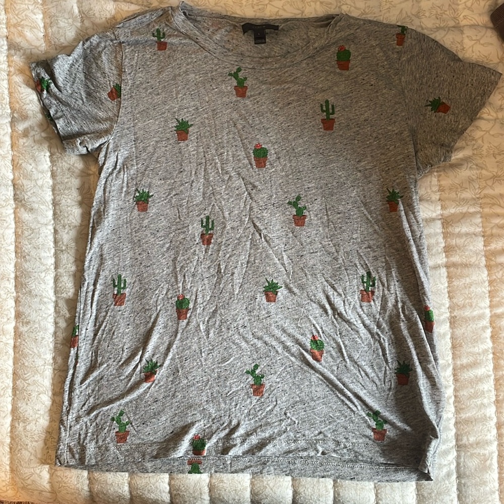 J Crew Cactus T-Shirt size L Grey